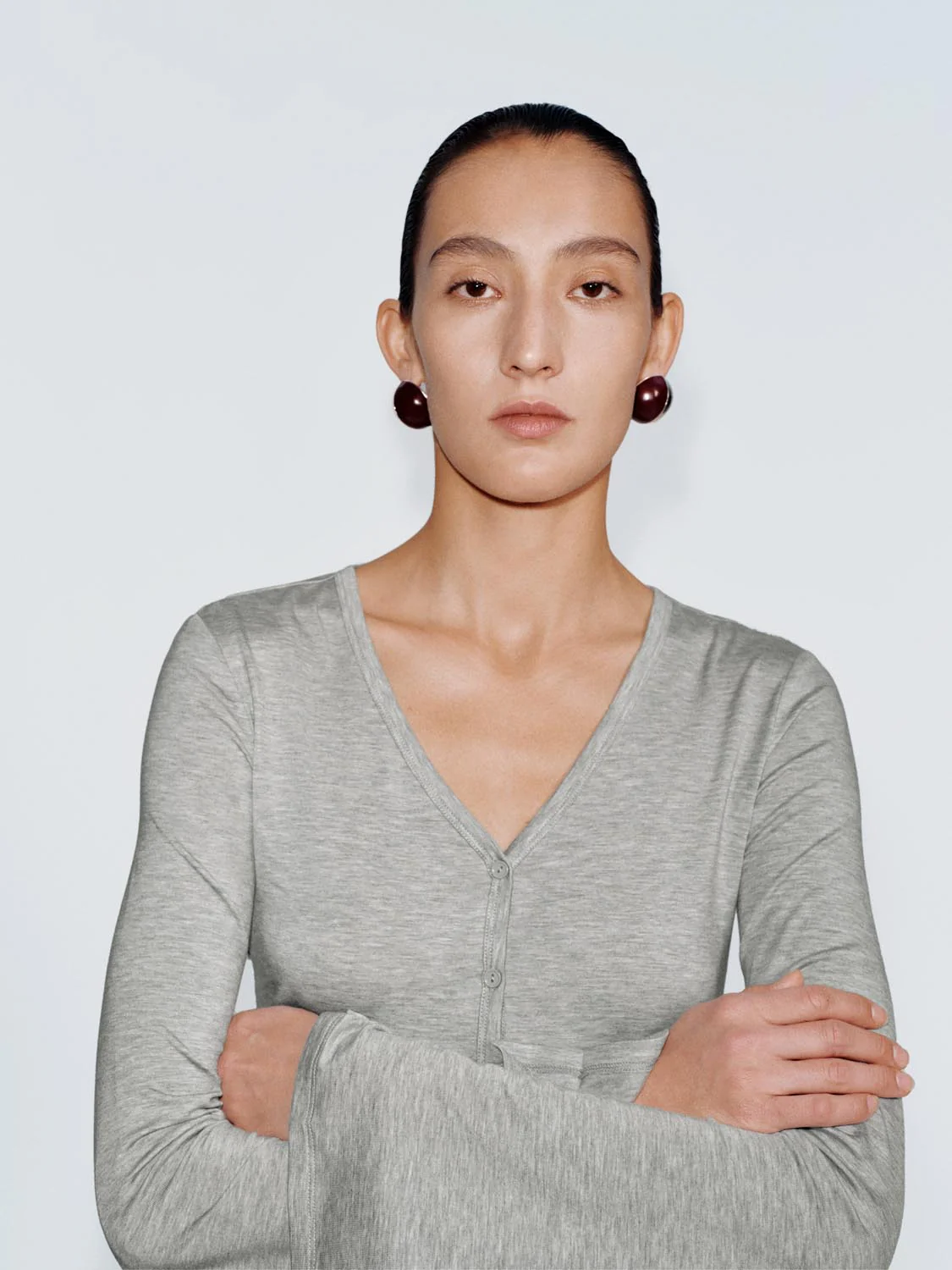 V-Neck Nipped Waist Button Up Jackets - Image 3