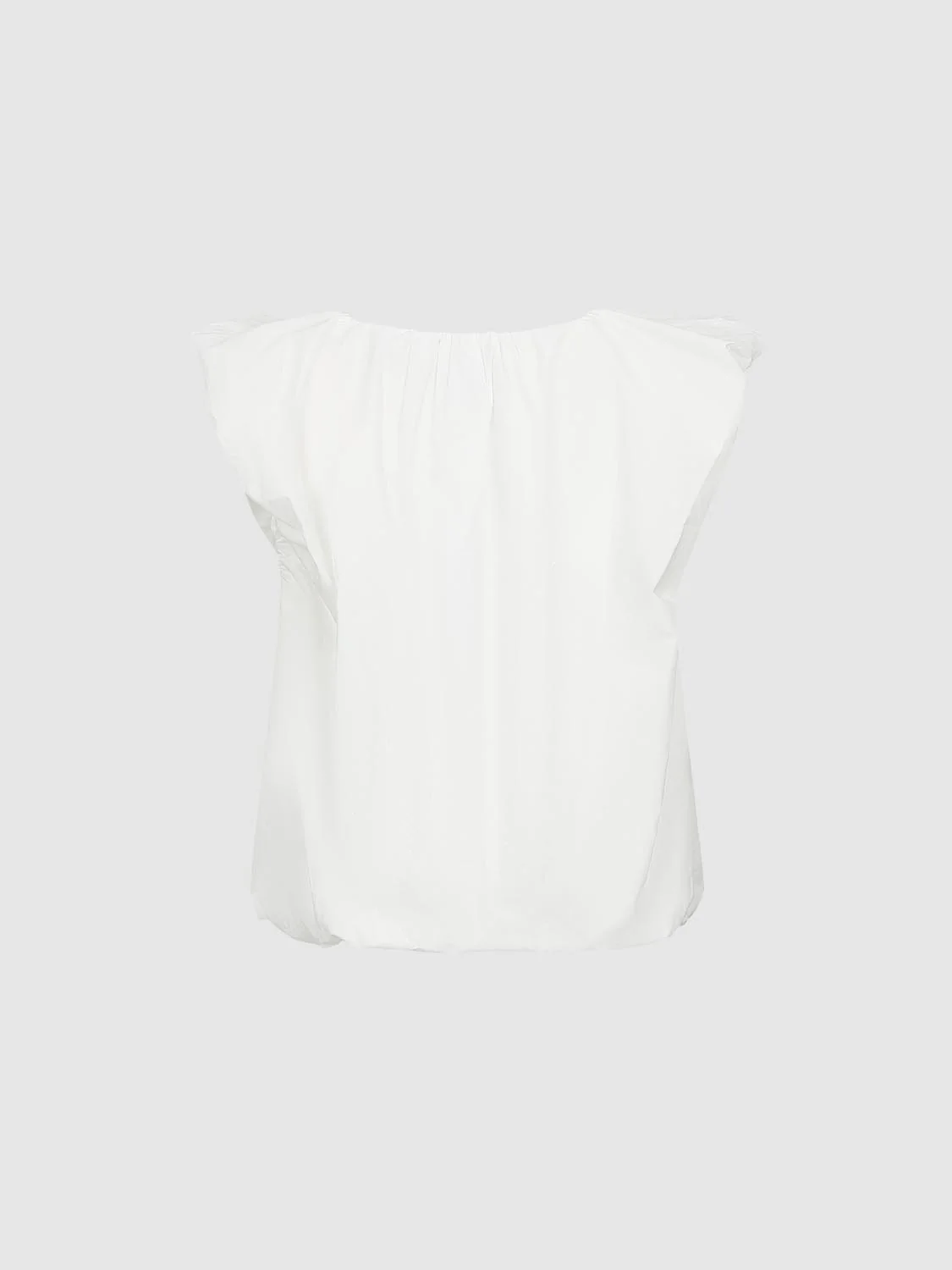 V-Neck Ruffle Hem Cropped Overhead Shirt - Image 2