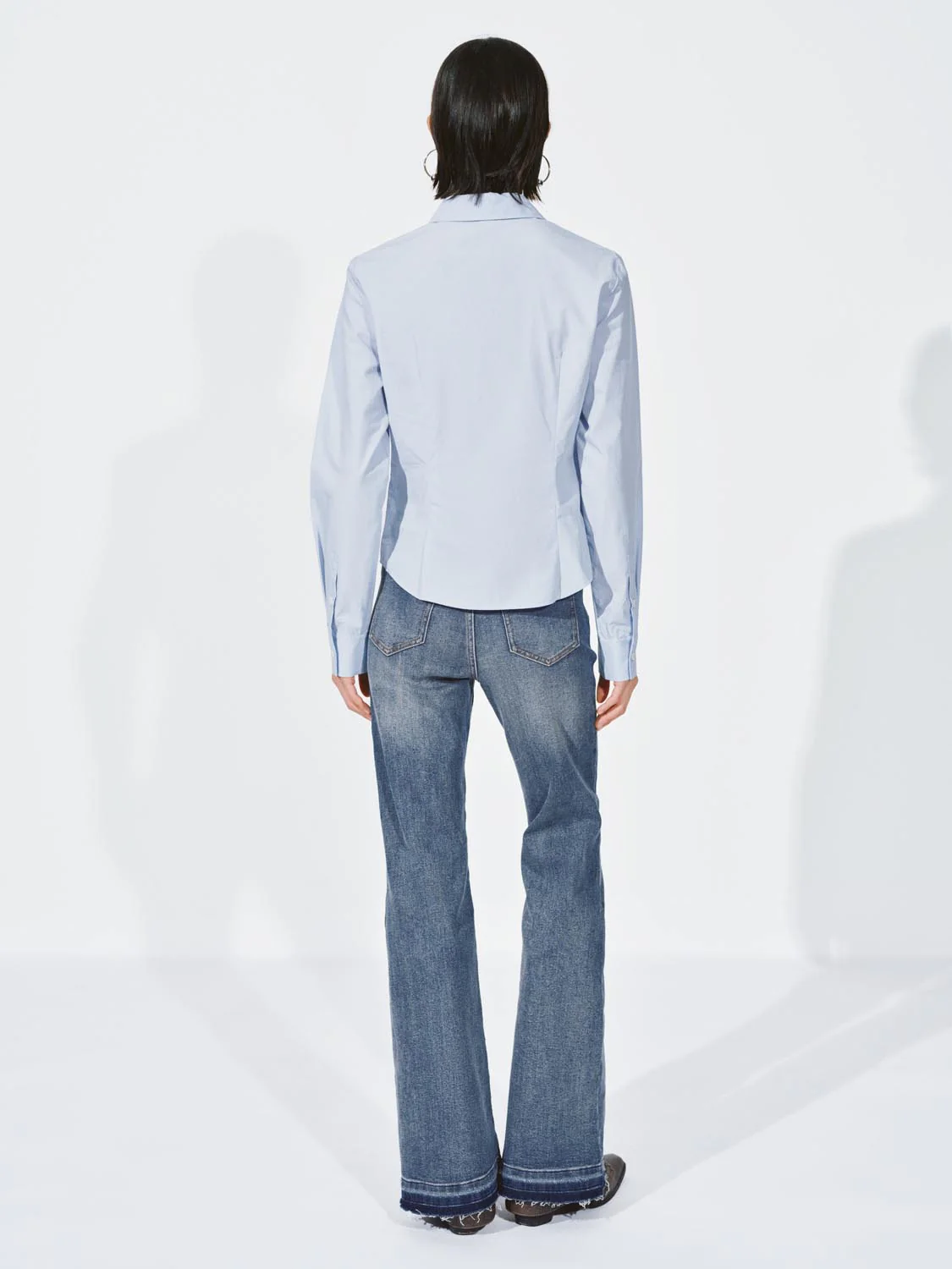 Washed Flare Leg Jeans - Image 4