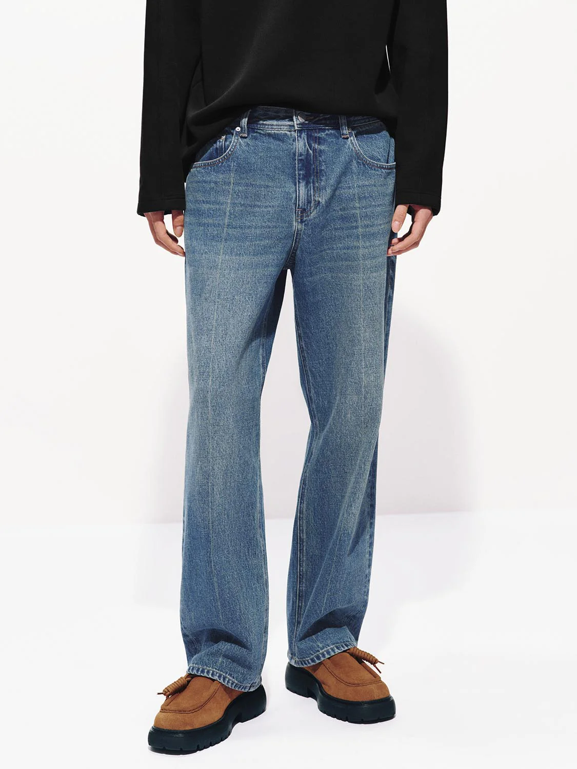Washed Straight Leg Jeans - Image 9