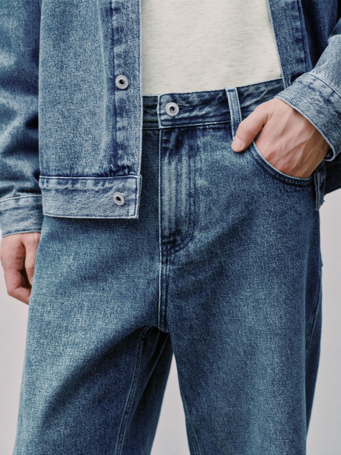 Washed Straight Leg Jeans - Image 6
