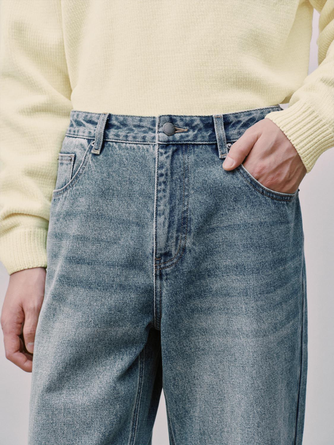Washed Straight Leg Jeans - Image 6