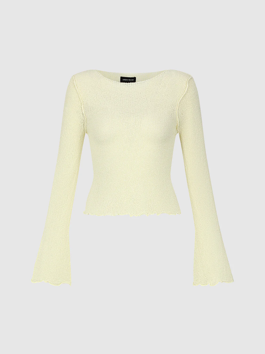 Wave Trim Crew Neck Skinny Knitted T-Shirt - Image 18