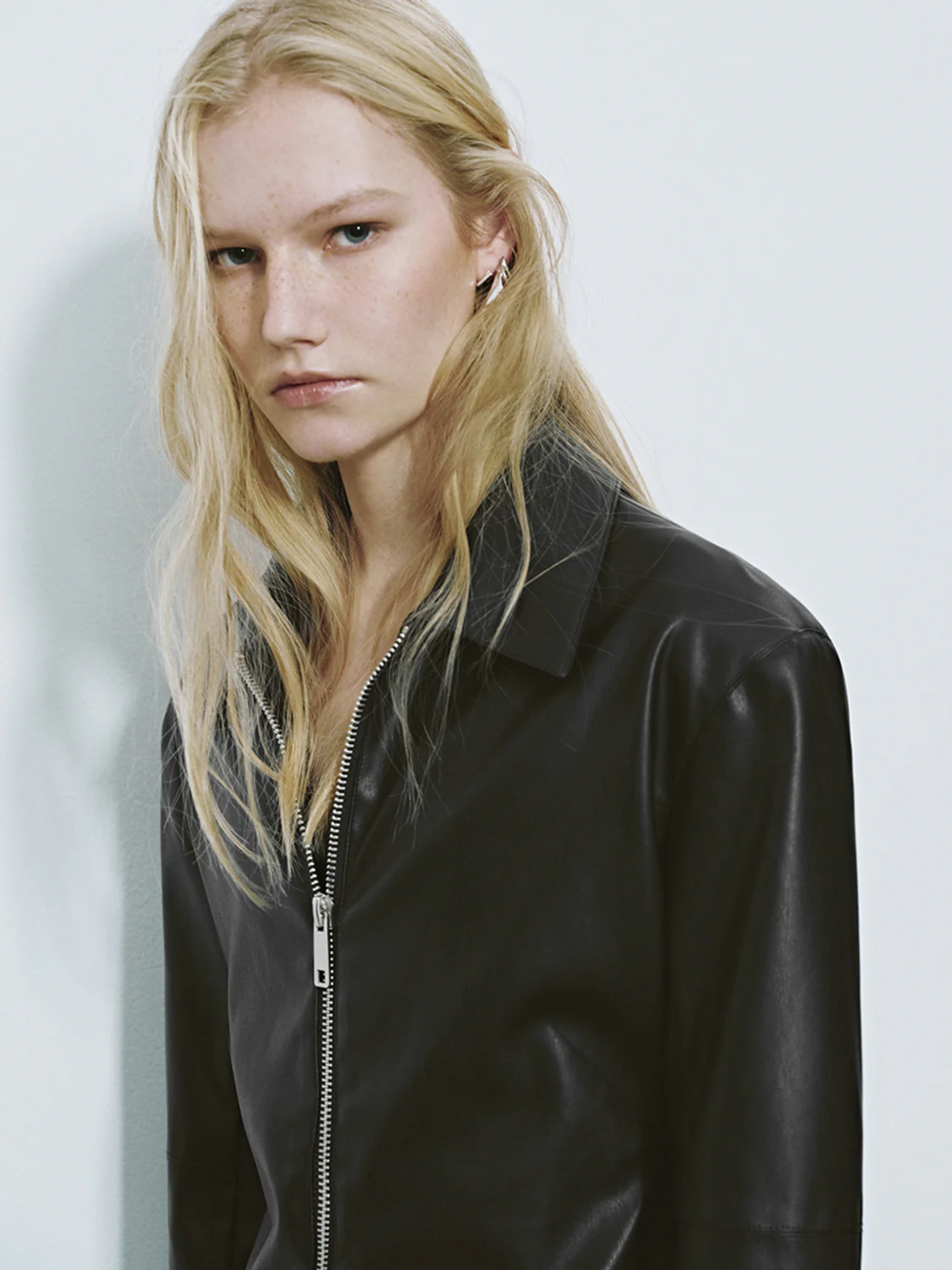 Zip Up Front Vegan Leather Jackets - Image 5