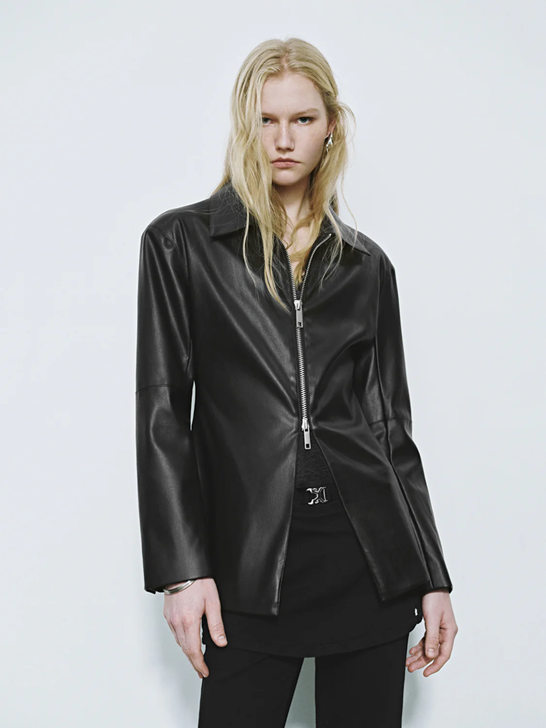 Zip Up Front Vegan Leather Jackets - Image 7